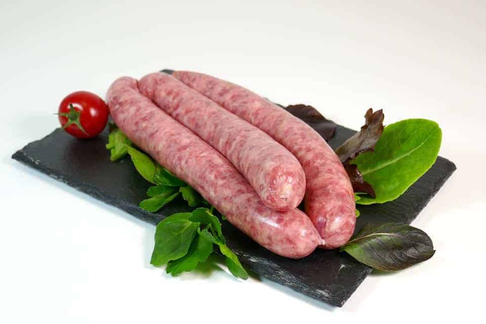 White kielbasa sausages.