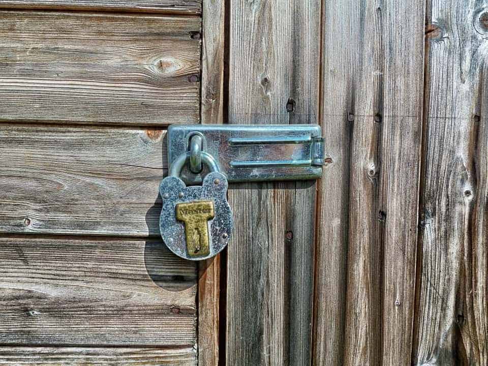 padlock on garden shed