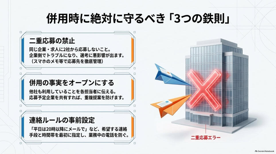 転職エージェント併用時の二重応募防止・併用の共有・連絡時間設定の3ルール