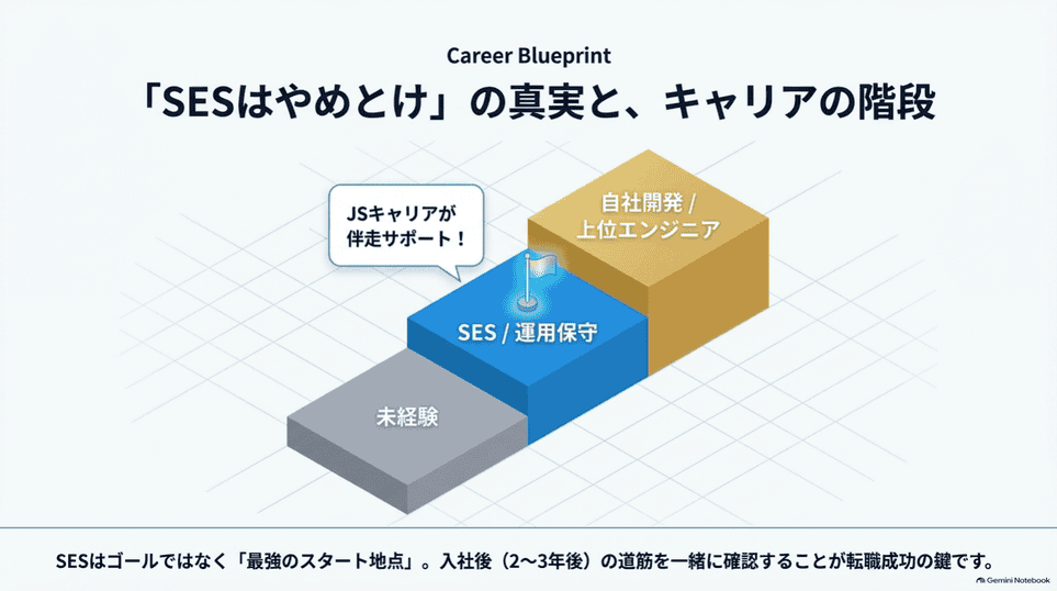 未経験からSESや運用保守を経て次の職種へ進むキャリアの段階