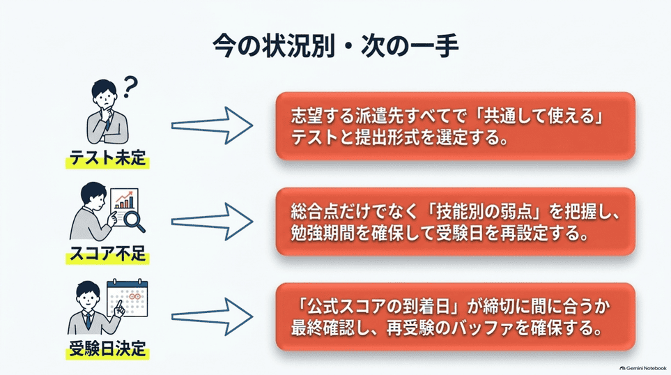 英語試験が未定・点数不足・受験日決定後の次の行動