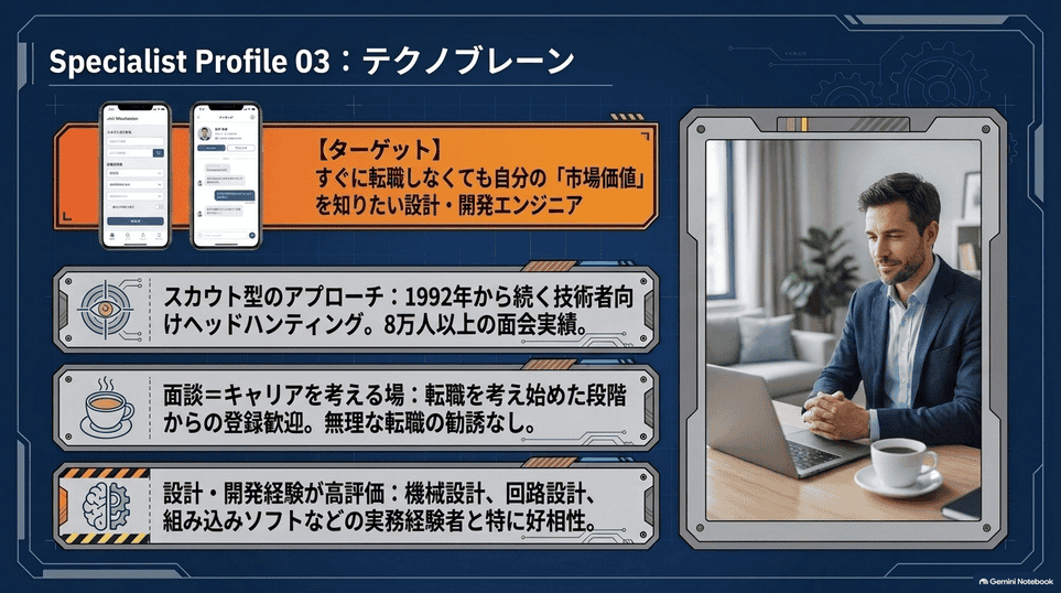 テクノブレーンのスカウト型支援と市場価値を知るキャリア相談