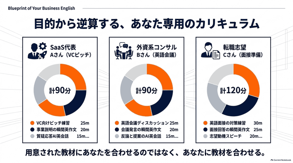 職種と目標から逆算するReSparkの個別カリキュラム例