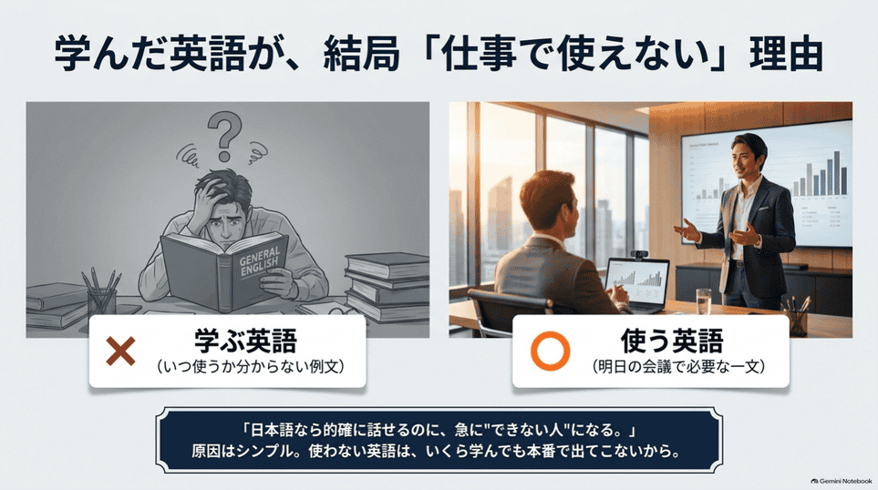 学ぶ英語と仕事で使う英語の違い