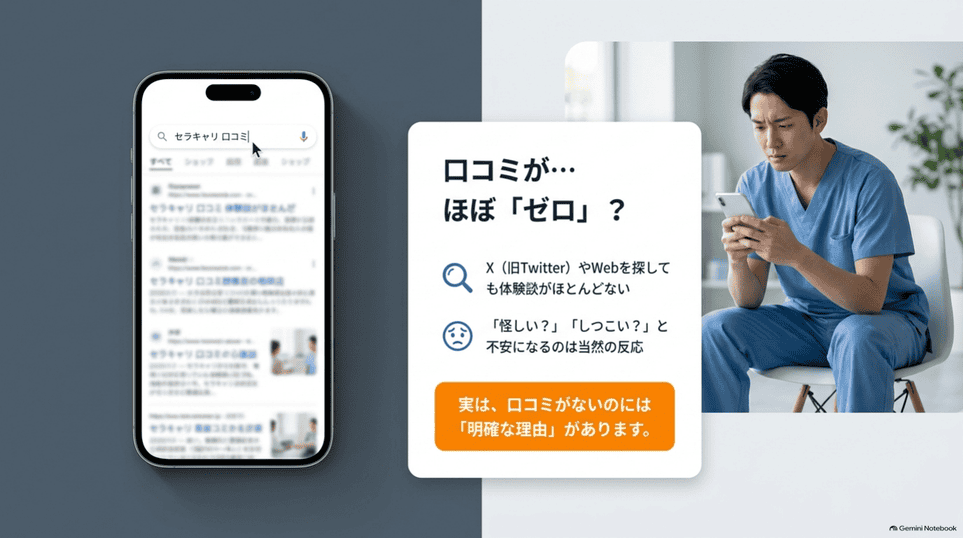 セラキャリの利用者の口コミはほぼ確認できず、少なさには理由がある