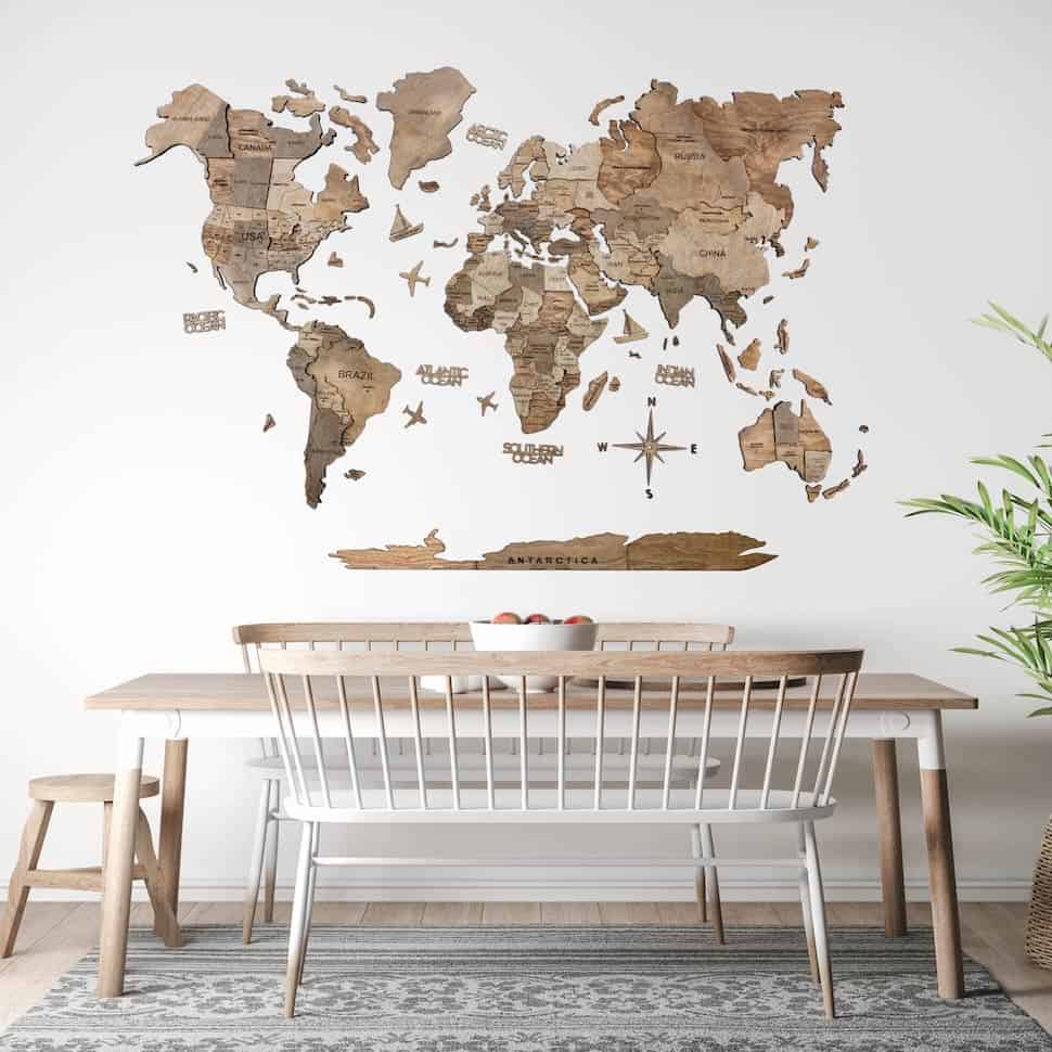 7 Best Wooden World Map Wall Art for Your Home 2024 The Wanderlust Within
