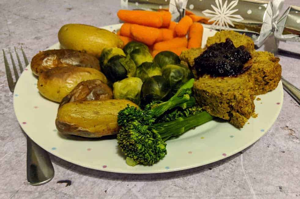Plate of Christmas vegetables
