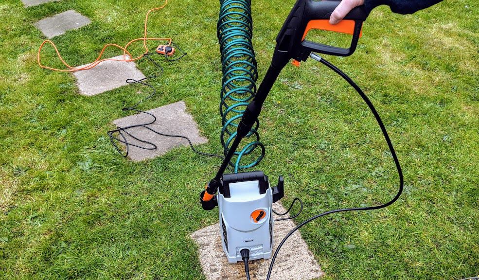 Pressure Washer in garden