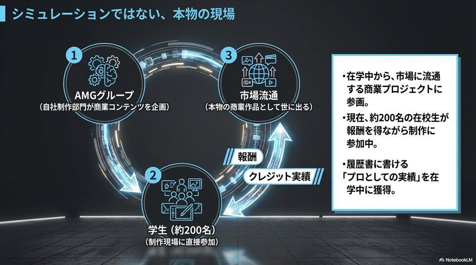 アミューズメントメディア総合学院（AMG）とは？「「産学共同システム」の正体——シミュレーションではなく、本物の現場」