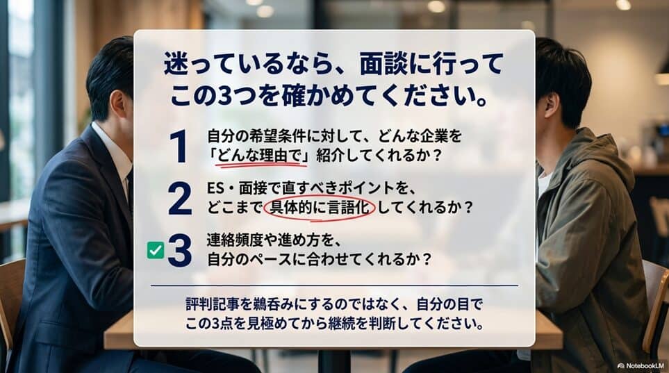 最終結論：キャリセン就活エージェントは「評判」より「使いどころ」で判断すべきです