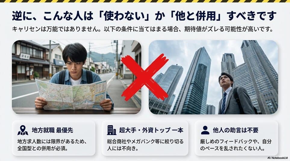 キャリセン就活エージェントの評判を先に結論「逆に、向かない人もはっきりいます」