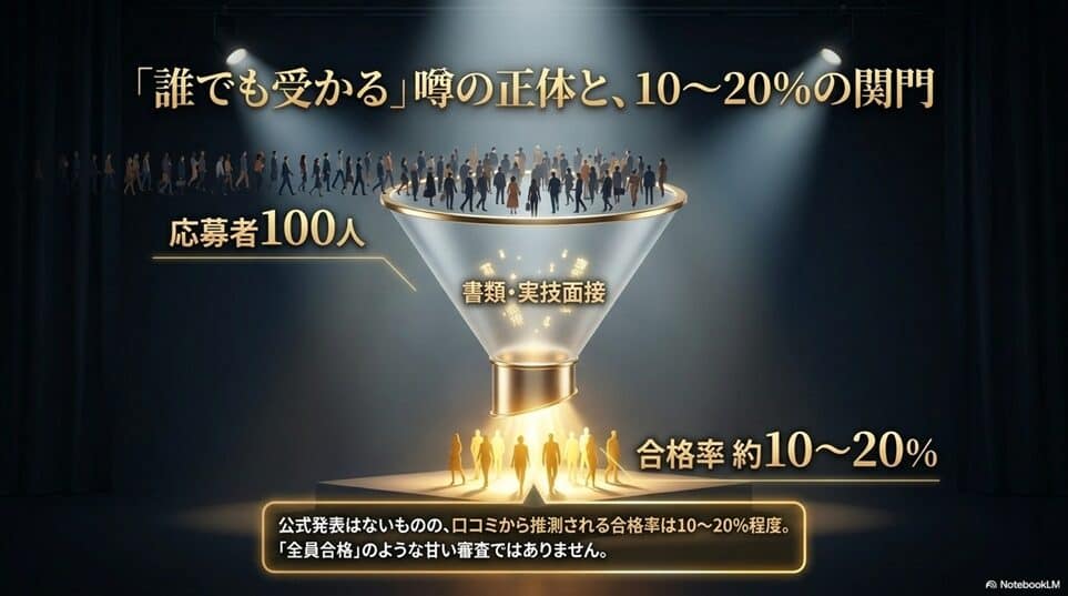 キャストパワーネクストの合格率は約10〜20%｜「誰でも受かる」噂の正体