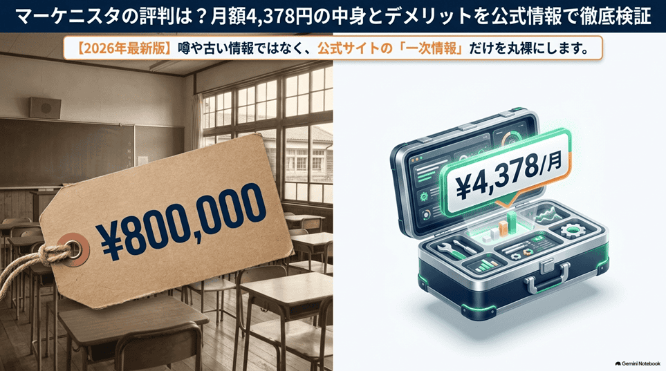 マーケニスタの評判は？月額4,378円の中身とデメリットを公式情報で徹底検証【2026年】