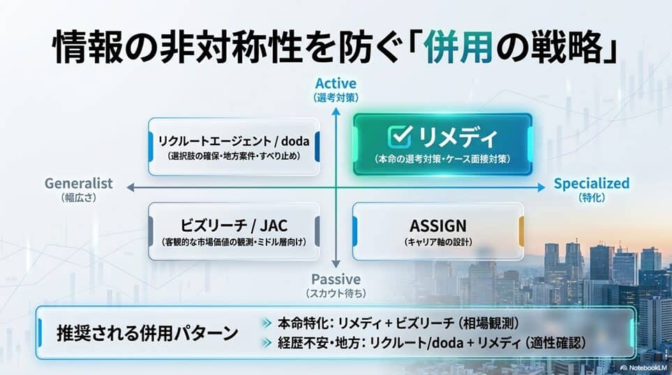リメディと他社エージェントとの比較｜併用の型も含めて