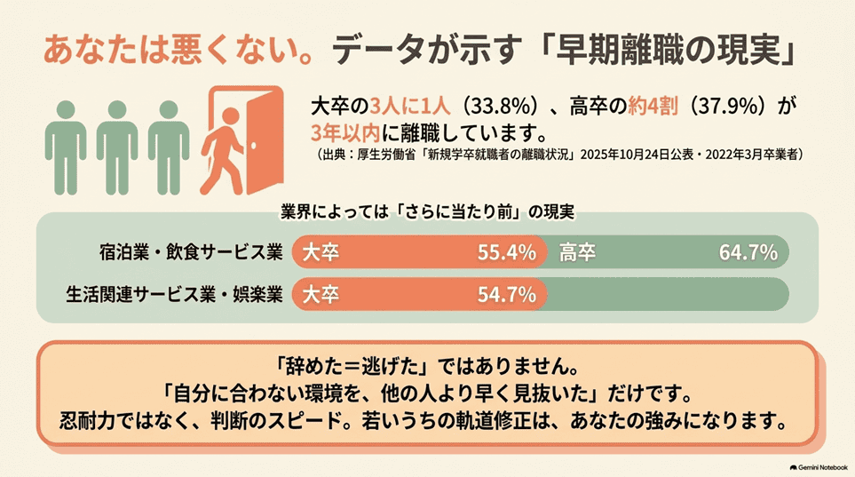 あなたは悪くない。厚生労働省のデータが示す「早期離職の現実」