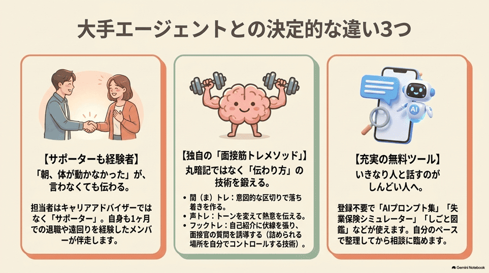 シキリナオシ転職と大手エージェントとの決定的な違い3つ