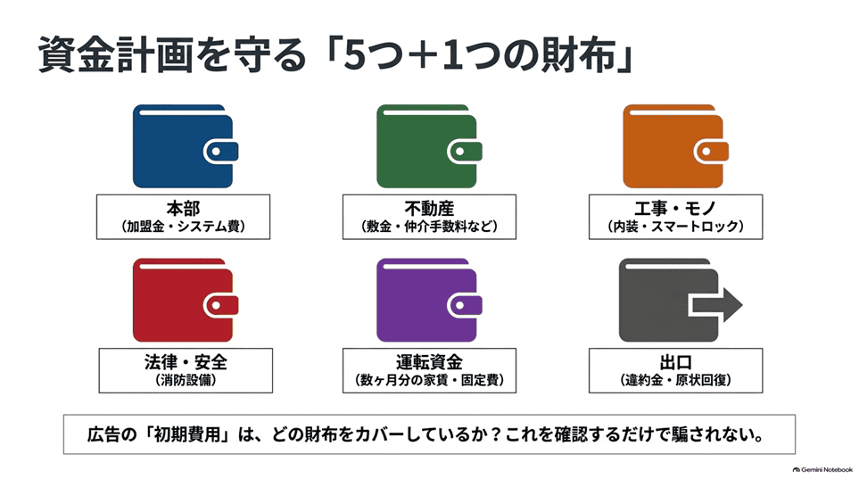 レンタルスペースFCの「加盟金」と「開業資金の総額」はまったく別物「開業のお金は「5つの財布」から出ていく」