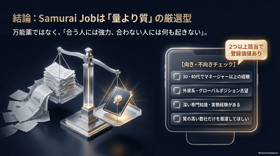 結論：Samurai Jobの評判を60秒で