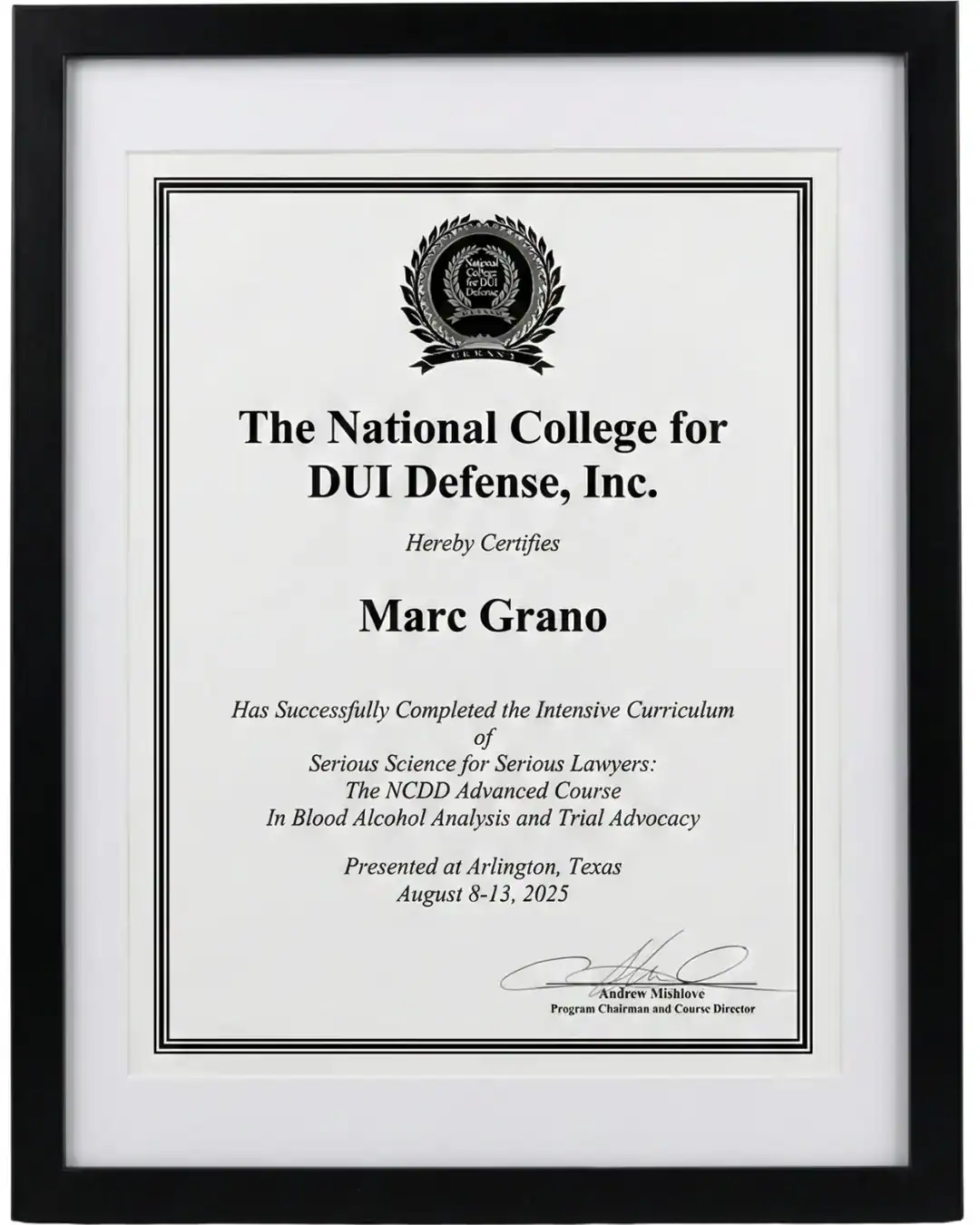 NCDD Blood Alcohol Analysis and Trial Advocacy - Marc A. Grano