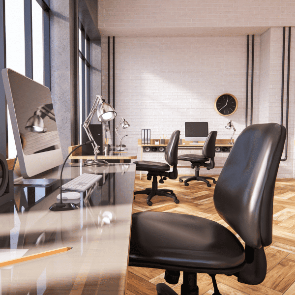 an office that was just cleaned by Abby's Cleaning Service's office cleaning service