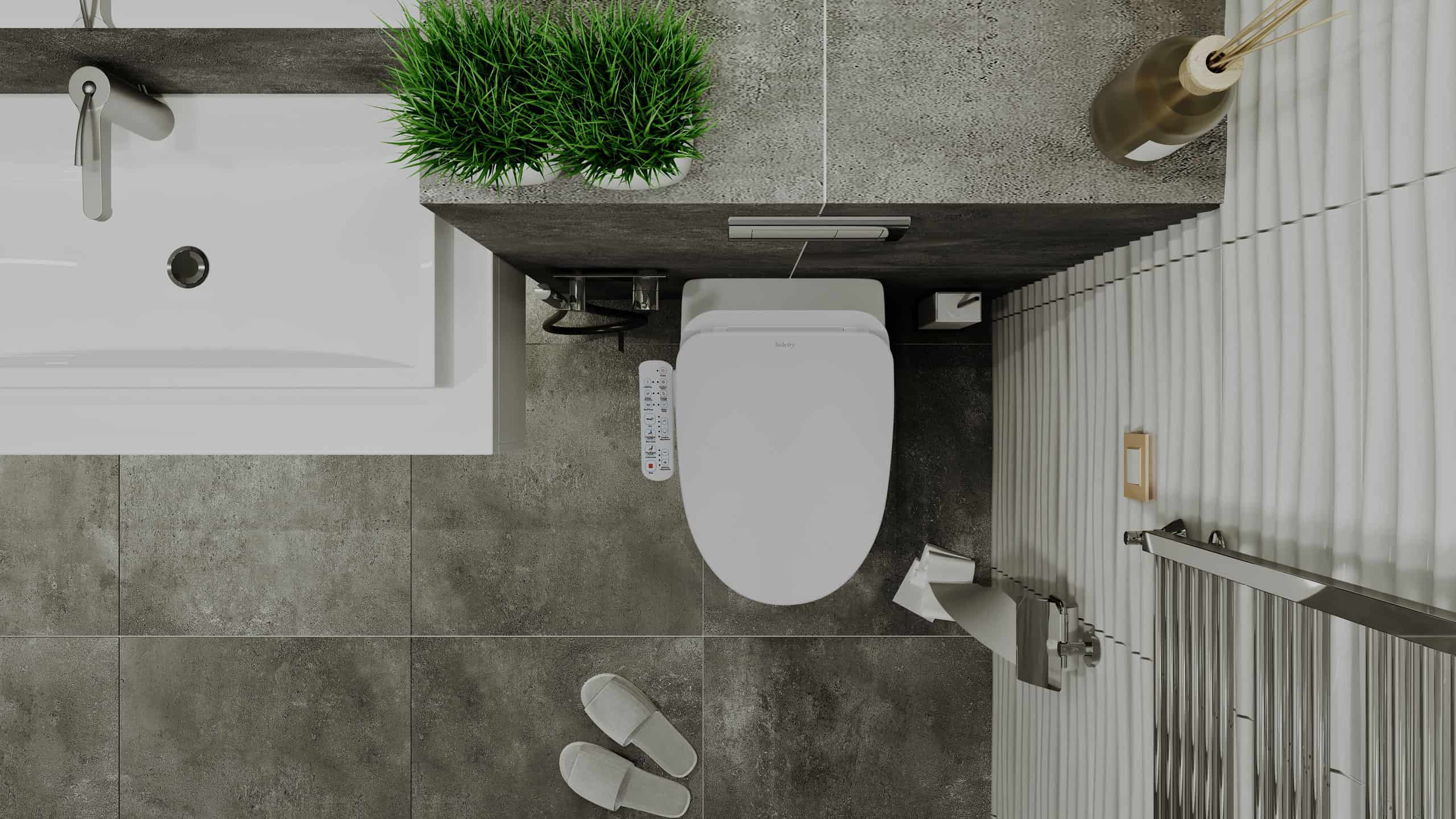 bidetry LX smart bidet toilet seat in luxurious bathroom
