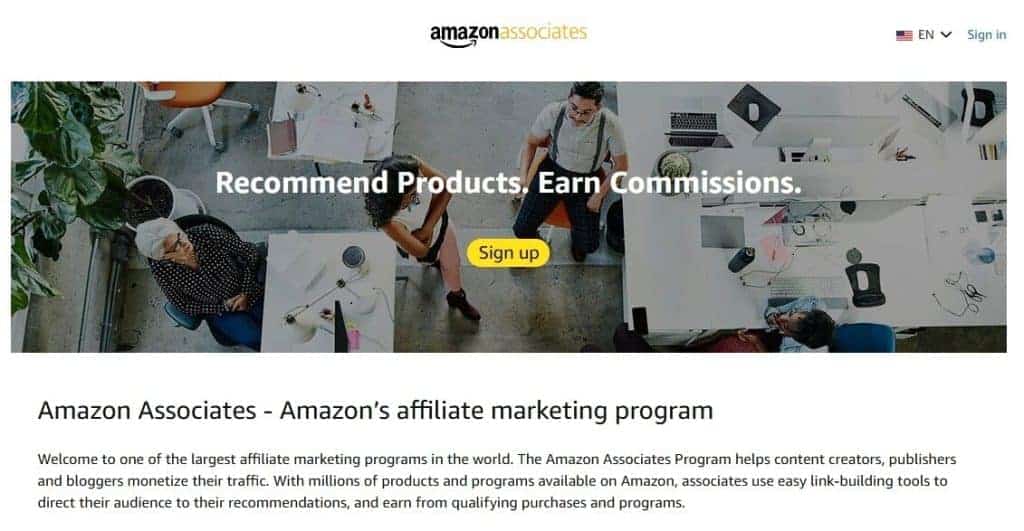amazon affiliate program signup