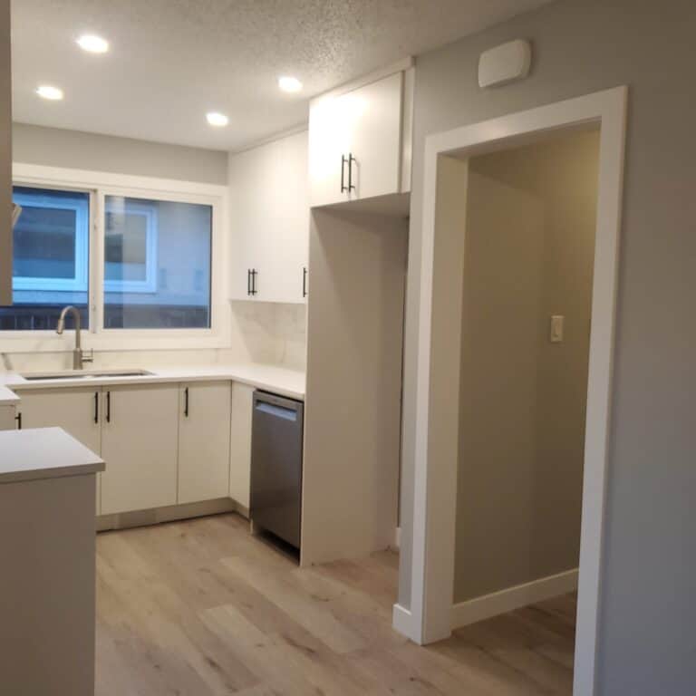 Custom kitchen cabinetry and installed by Calgary Home Development