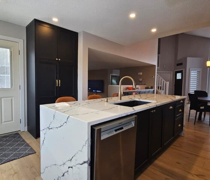 Finished kitchen renovation in Calgary home