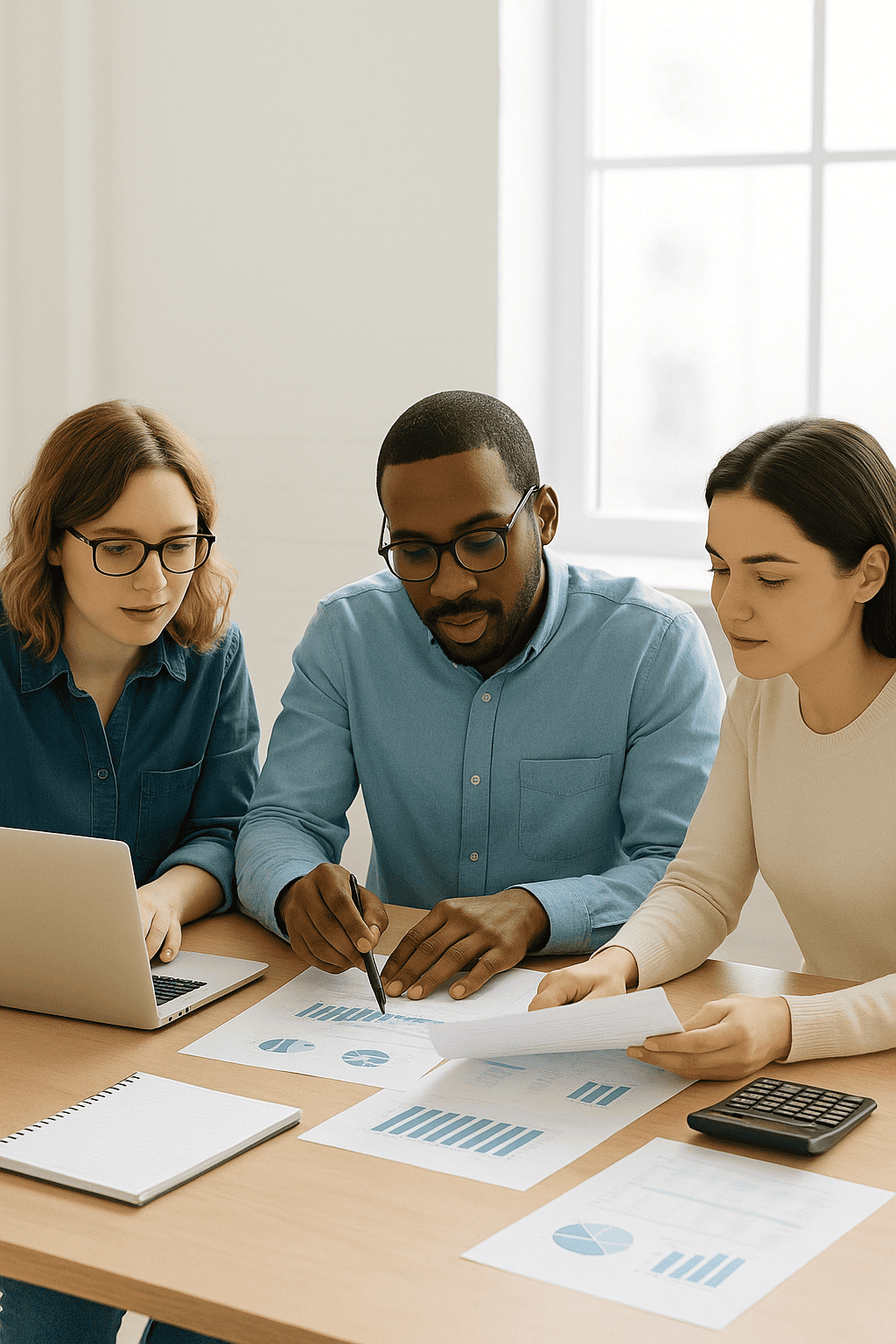 Accountants Working on Creating a Profit and Loss Statement