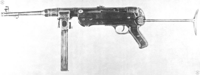 A left-side view of the MP40/1 modification. The new magazine housing made for a very front-heavy weapon but with only a slight modification to the original weapon. PHOTO CREDIT: US Army
