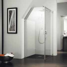 HSK begehbare Dusche weis, Dachschräge