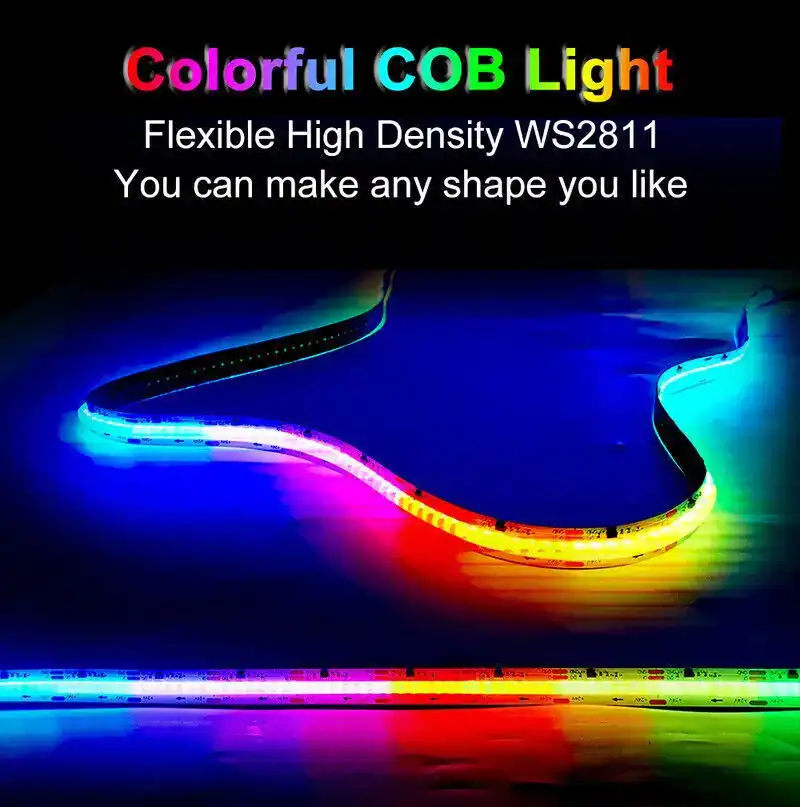 Colorful flexible COB LED light strip display