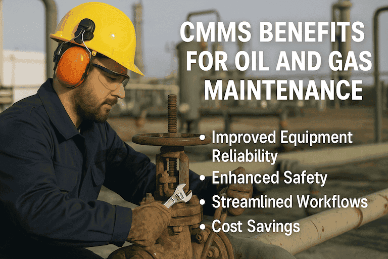A photo showing the benefits of CMMS oil and gas