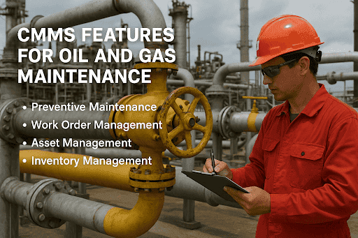 A photo showing an engineer in an oil and gas facility