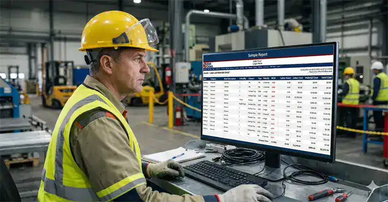 CMMS KPI tracking dashboard showing MTTR, MTBF, planned maintenance percentage, and asset reliability metrics