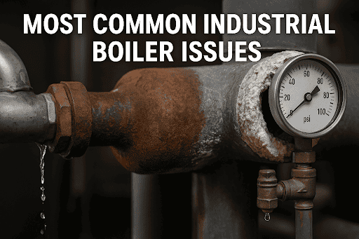 A photo showing common industrial boiler issues.