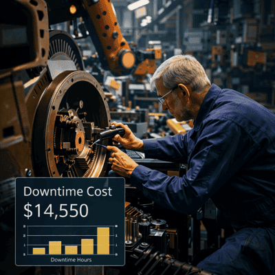 Manufacturing downtime costs and CMMS software impact