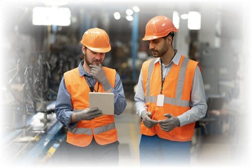 Technician viewing preventive maintenance tasks on tablet