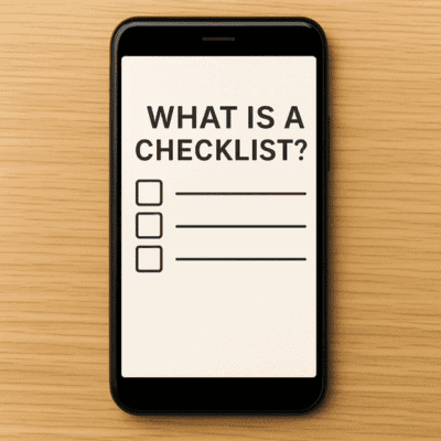 A photo of a checklist