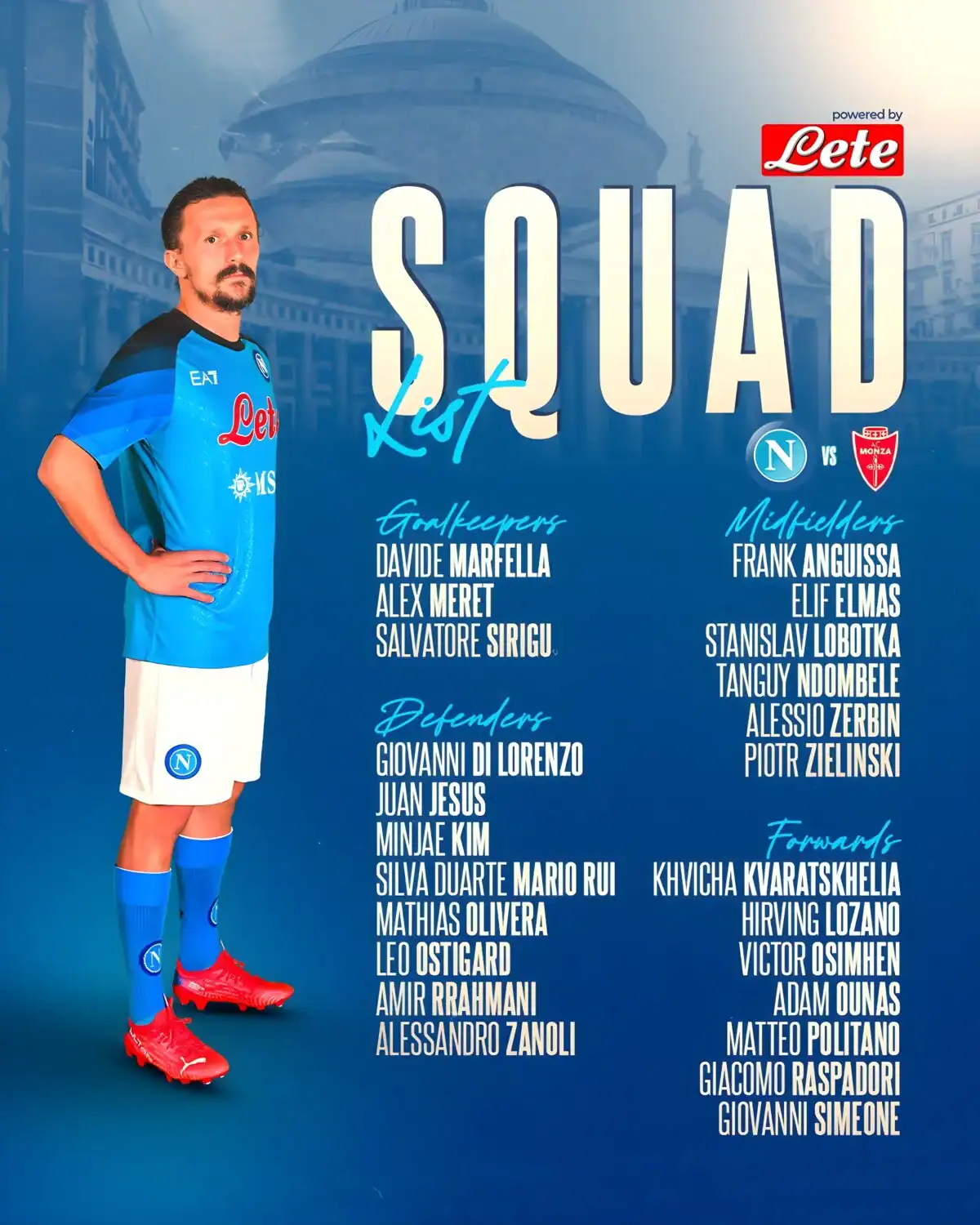 Napoli Trim Squad with Trio of Departures as Monza and Avellino Benefit
