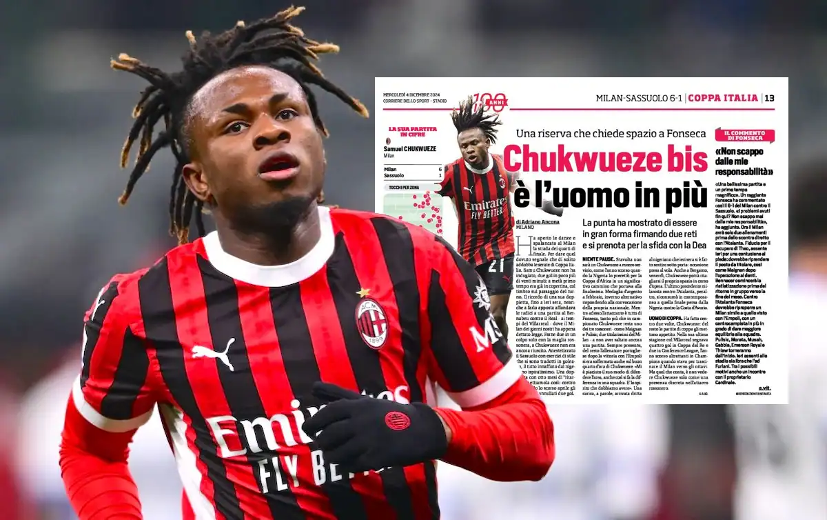 Chukwueze Thrives as Amorim Tweaks Milan Tactics: CorSport Chukwueze smiles as Amorim makes decision to enhance his strengths