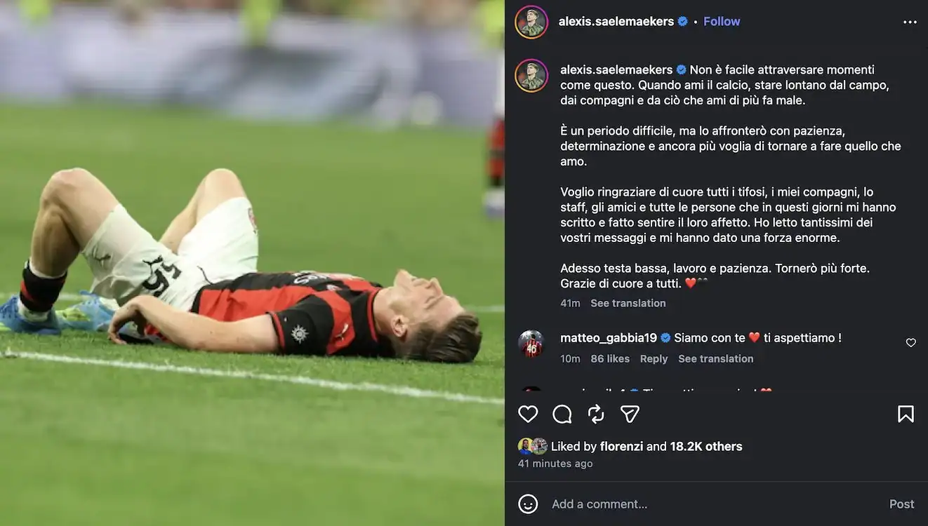 Saelemaekers Vows to Bounce Back: ‘Head Down, Work and Patience’