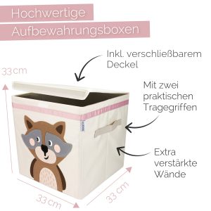 Glückswolke Spielzeugbox mit Deckel Wanda Waschbär