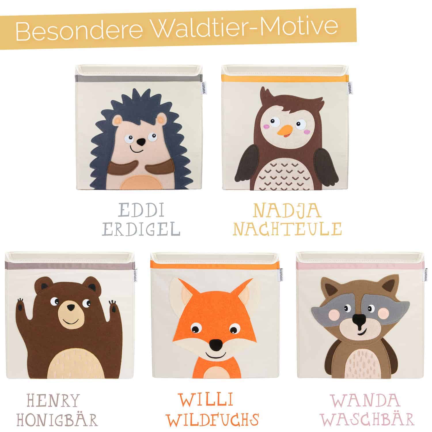 Glückswolke Waldtiere Kinderzimmer Kinder Boxen Kisten Spielzeug