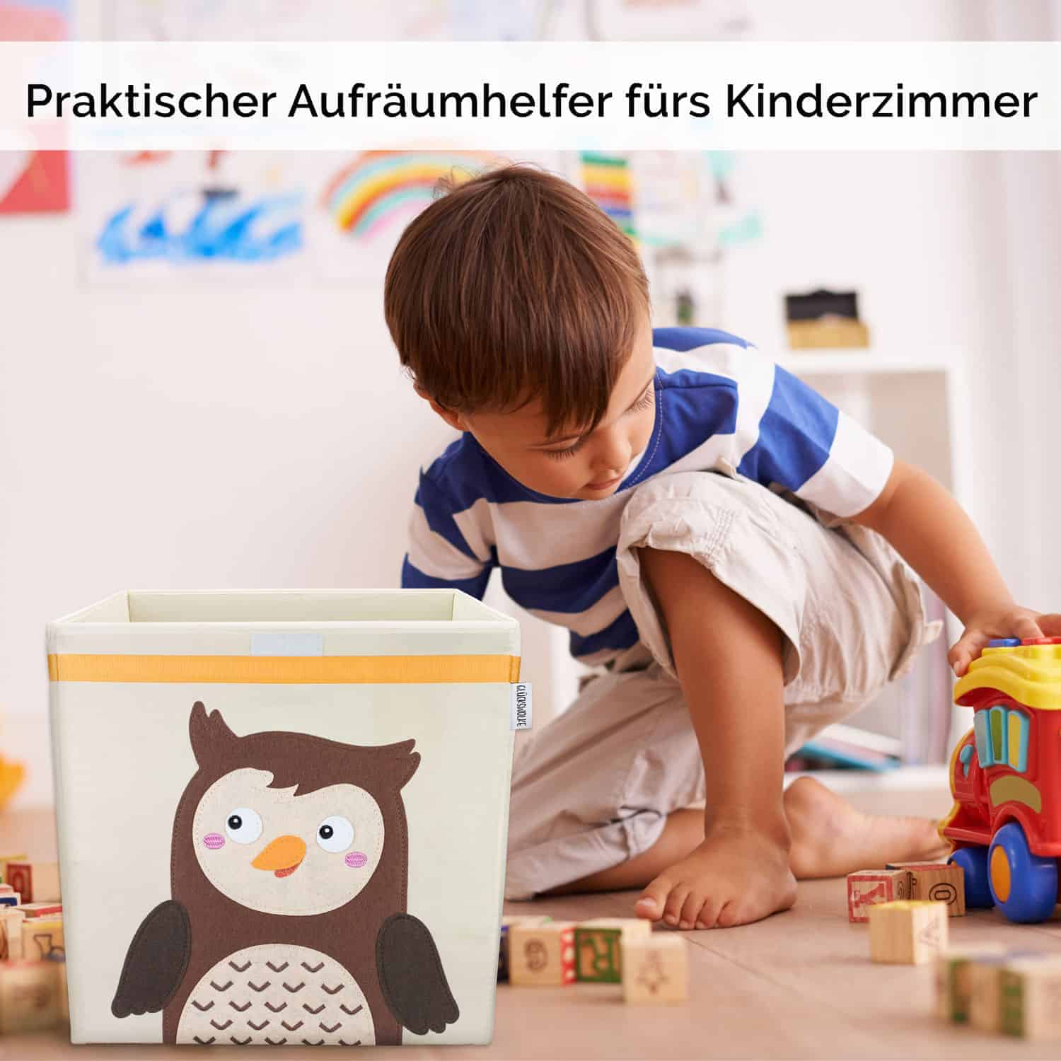 Glückswolke Spielzeugkiste Box Eule Kinder Kinderzimmer