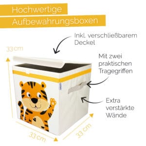 Glückswolke Spielzeugkiste Tiger Aufbewahrungsbox Kinder Kinderzimmer