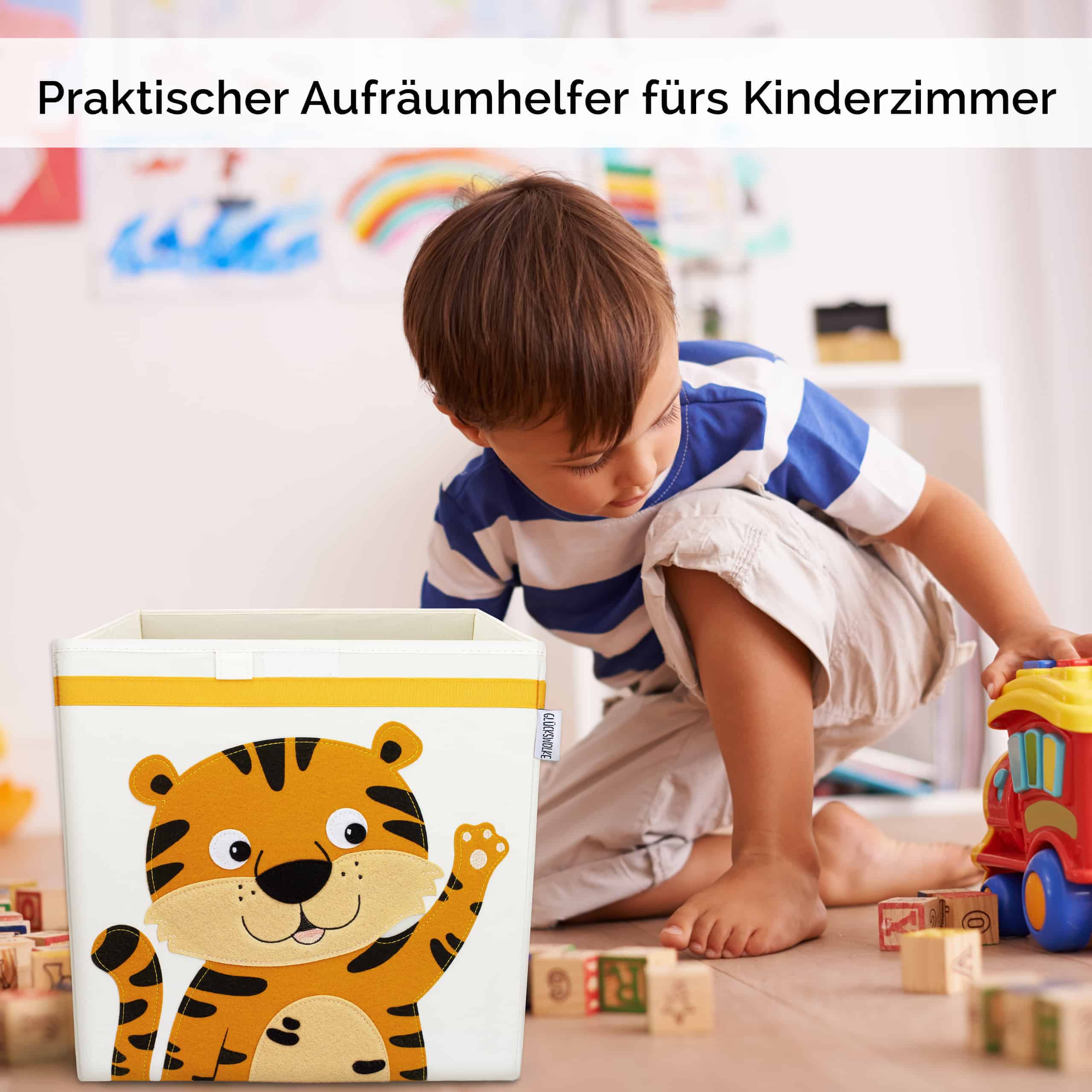 Glückswolke Spielzeugkiste Kinderzimmer Ordnung Box Tiger
