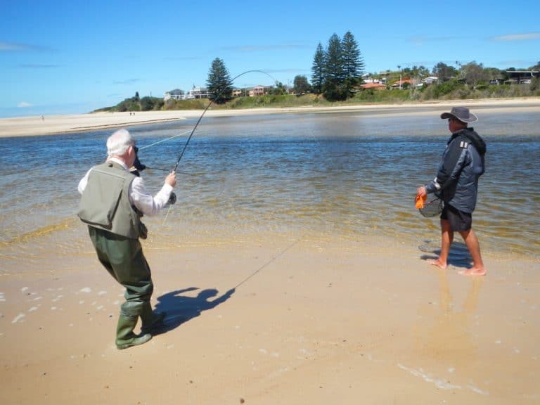 Rodney's ready to net Robin's 1kg Flathead