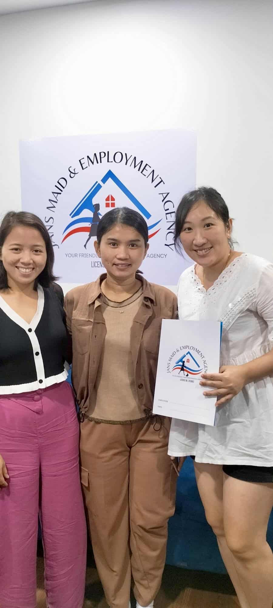 Singapore family welcoming their new helper