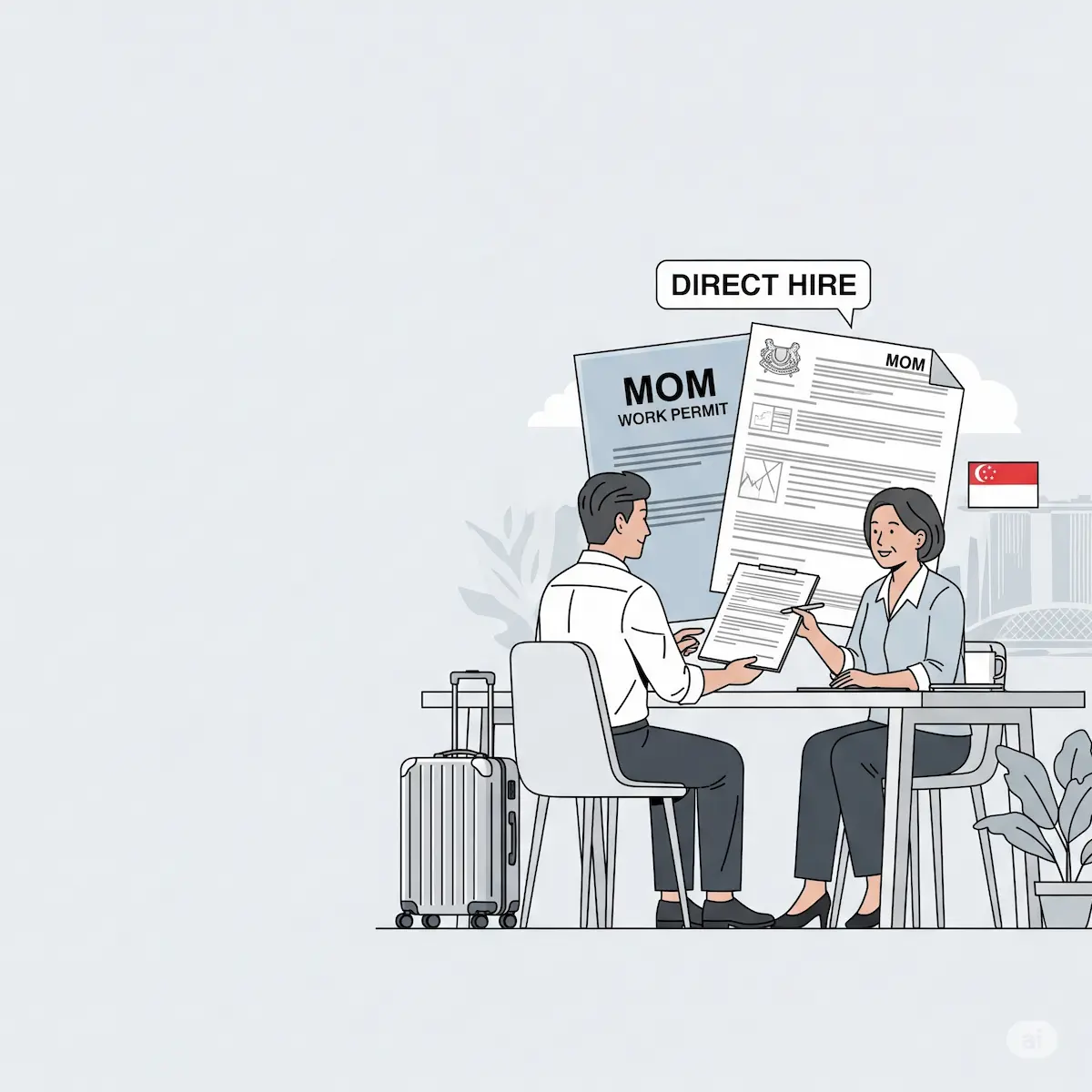 Direct hire maid Singapore paperwork help with MOM work permit